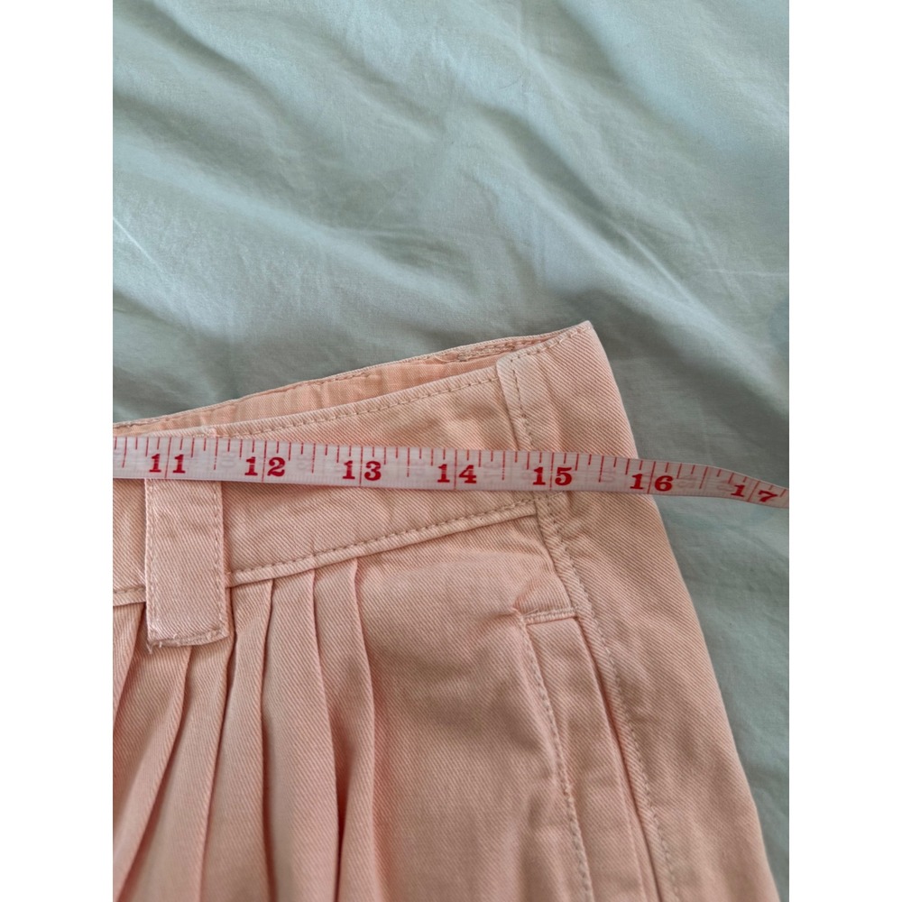 Free‎ People Sadie A Line Long Shorts Peach Blush Pleated Bermuda Size 8 NWT - Picture 7 of 9